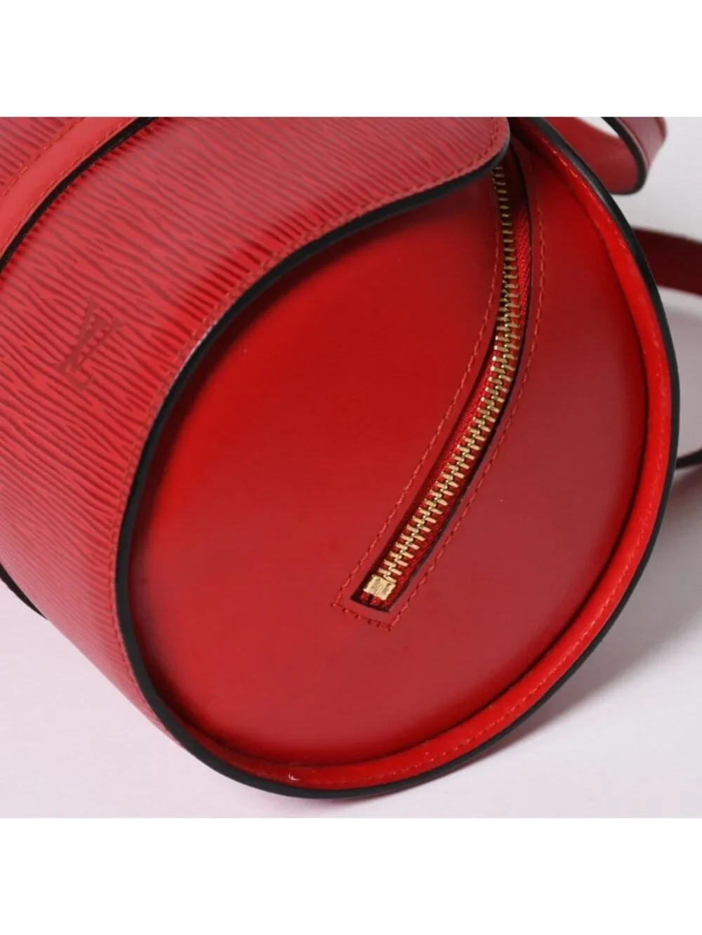 Louis Vuitton Soufflot Handbag Epi Leather Red Gold